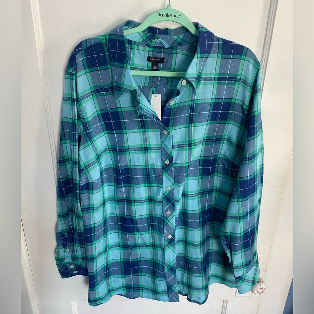 NWT Sz 2x Talbots Button Down
